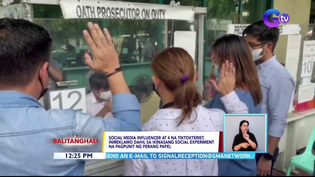 Social media influencer at 4 na Tiktokterist, inireklamo dahil sa ikinasang social experiment na pagpunit ng perang papel | BT