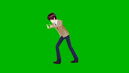 Green Screen Cartoon Push 3D Animation