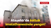 Ataşehir'de koltuk imalathanesinde yangın!