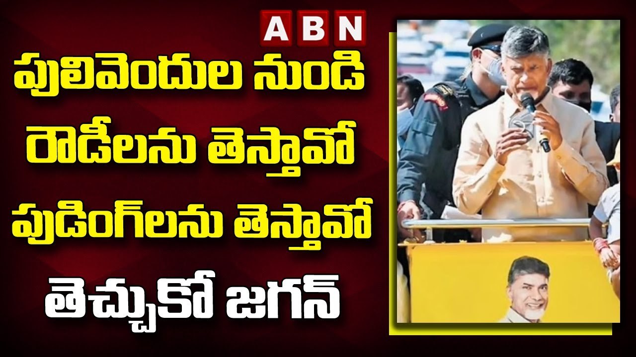 జగన్ కు చంద్రబాబు సవాల్ పులివెందుల నుండి రౌడీలను తెస్తావా పుడింగ్ లను తెస్తావా తెచ్చుకో