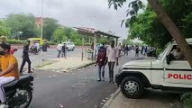 छात्र संघ चुनाव में पुलिस के कड़े सुरक्षा इंतजाम, चप्पे चप्पे पर नजर आई पुलिस