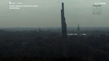 Watch as Soviet-era obelisk comes crashing down in Riga, Latvia