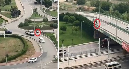 Araçların önüne atlayarak kan parası istedi