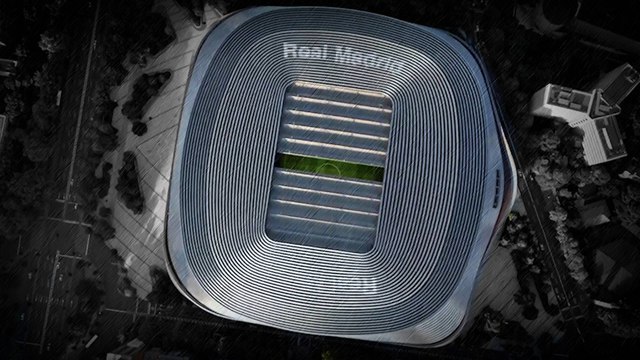 Instalación del césped del estadio Santiago Bernabéu
