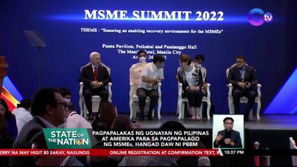 Pagpapalakas ng ugnayan ng Pilipinas at Amerika para sa pagpapalago ng MSMEs, hangad daw ni PBBM | SONA