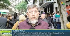 Movimientos sociales de Argentina apoyan a vicepresidenta Cristina Fernández