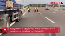 Kuzey Marmara Otoyolu’nda TIR ile hafifi ticari araç çarpıştı: 2’si çocuk 7 yaralı