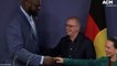 Prime Minister  Anthony Albanese joined by Shaquille O'Neal to talk Indigenous rights | August 27, 2022 | Canberra Times