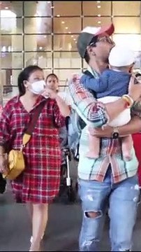बेटे Lakshya के साथ एयरपोर्ट पर नजर आये Bharti Singh और Haarsh Limbachiyaa