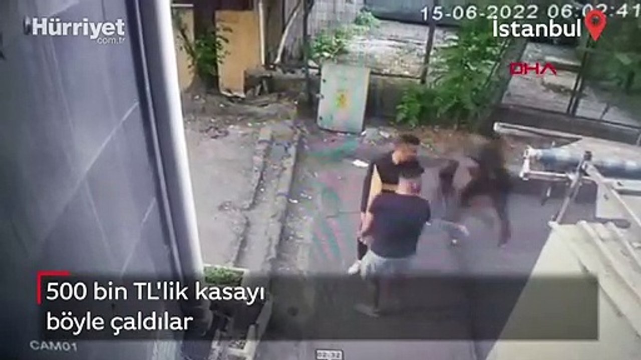 İçinde 500 bin lira bulunan çelik kasayı karton kutuya koyup çaldılar