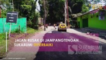 JALAN RUSAK YANG VIRAL DI JAMPANG TENGAH DIPERBAIKI