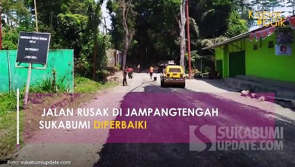 JALAN RUSAK YANG VIRAL DI JAMPANG TENGAH DIPERBAIKI