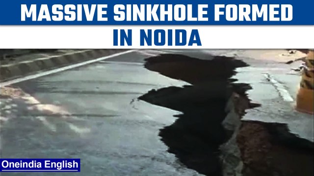 Massive sinkhole forms on Noida-Greater Noida Expressway| video goes viral |ONEINDIA NEWS * NEWS