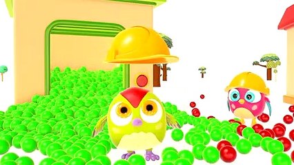 @Hop Hop the Owl & the house. Cartoons for babies. Learn colors with excavator & bulldozer.