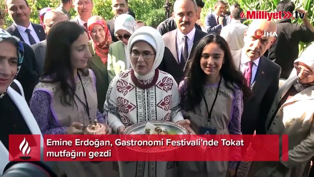 Emine Erdoğan, Gastronomi Festivali'nde Tokat mutfağını gezdi