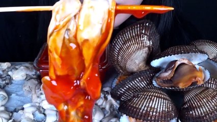 ASMR RAW OYSTER, STEAMED CLAMS, MUKBANG