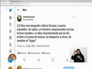 Falleció el escritor y antropólogo Mario Sanoja Obediente