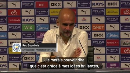 4e j. - Guardiola : "J'aimerais pouvoir dire que c'est grâce à mes idées brillantes..."