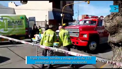 Triple choque, heridos y milagro en la Av. 122: sospechan de delincuentes escapando