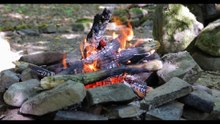 Relaxing camping Fire  With Beautiful Nature Videos - 4K Video Ultra HD