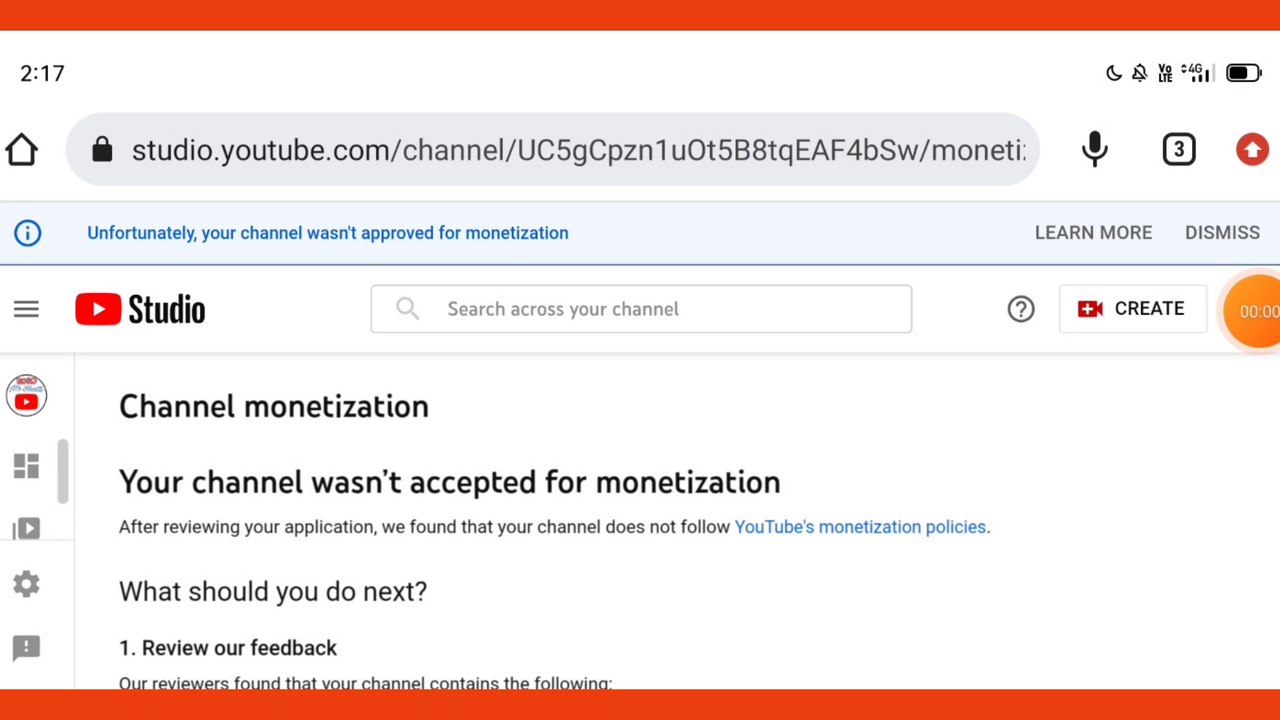 My YouTube Channel monetization rejected 2022
