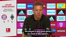 Bayern's dropped points 'best game of the season' - Nagelsmann