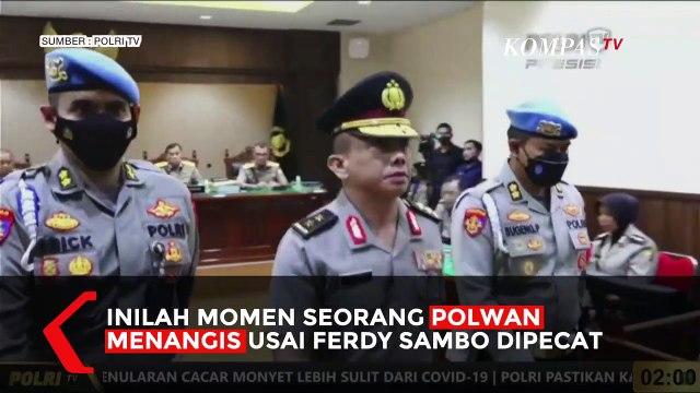 Detik-detik Seorang Polwan Menangis Usai Ferdy Sambo Dipecat Tidak Hormat di Sidang Etik
