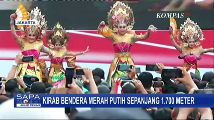 Bendera Merah Putih Sepanjang 1.700 Meter Dibentangkan dari Istana-Bundaran HI