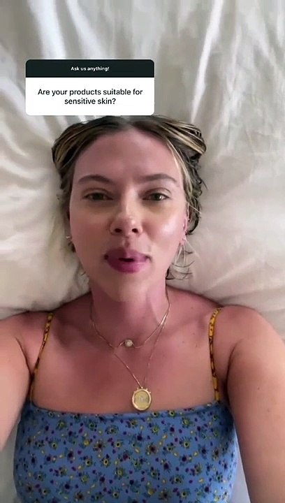 Scarlett Johansson answering fan questions on The Outset's Instagram stories
