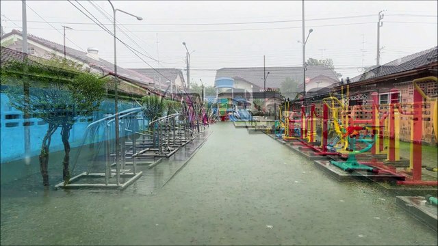 Heavy rain in Nonthaburi Province and Sai Noi district in Thailand