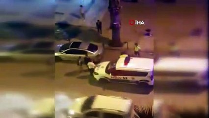 Alkollü sürücü polis aracına uçan kafa attı