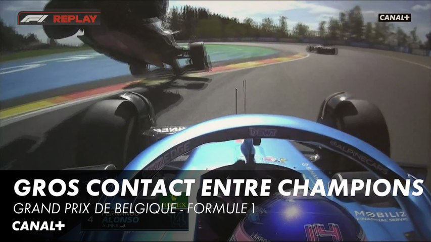 Hamilton s'envole après un contact avec Alonso ! - Grand Prix de Belgique - F1