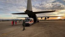 Paziente in pericolo di vita, l'ambulanza viene caricata sull'aereo militare