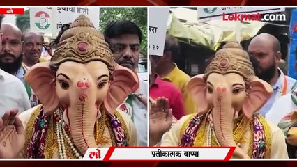 मुख्यमंत्र्यांच्या ठाण्यात  चक्क बाप्पाने बुजवले खड्डे