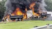 Video Shows Tanker Truck Engulfed In Flames After Crash On Arkansas Interstate