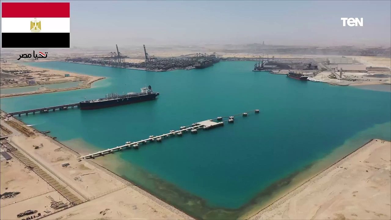 تصوير جوي لتنفيذ أعمال مشروع استكمال تطوير ميناء السخنة