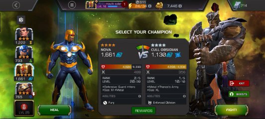 Nova vs Cull Obsidian l Marvel Contest of Champions Gameplay