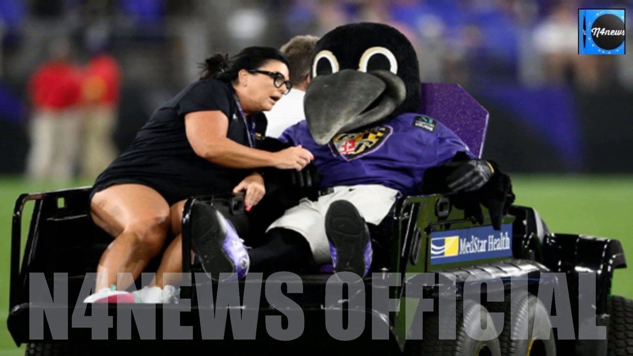 Ravens Mascot Carted Off Field with Serious Injury after Brutal Tackle for Week 1 vs. Denver Broncos