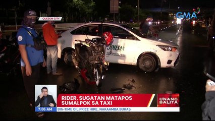 Rider, sugatan matapos sumalpok sa taxi | UB