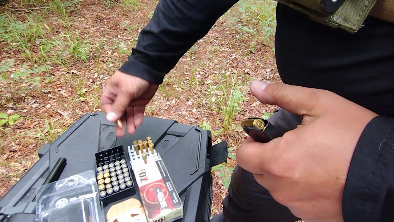 HI-POINT 9MM CARBINE WITH ATI STOCK SHOOTING