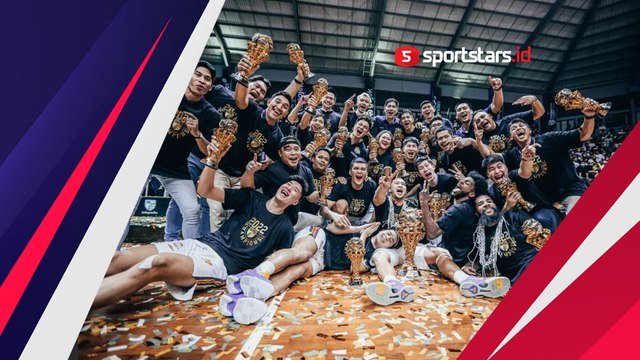 Intip Perayaan Juara Satria Muda Angkat Trofi IBL 2022