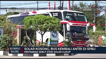 Solar Kosong, Bus Kembali Antri Di Spbu Makassar