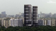 Illegally constructed 32-storey tower blocks demolished in Delhi