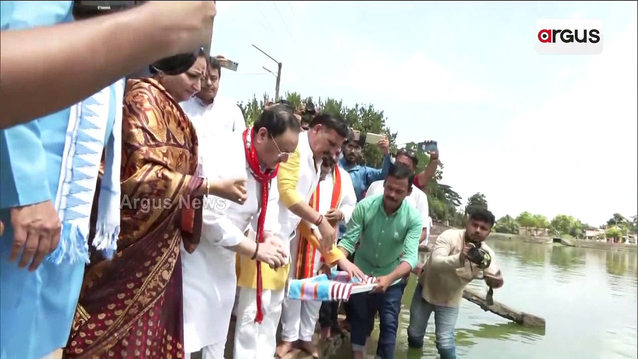 BJP National President JP Nadda attends Mangal Aarti at Tripura Sundari Temple