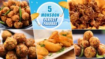 5 Crispy, Crunchy Pakoda Recipe | Moong Dal Pakoda | Corn Pakoda | Onion /Aloo Pakoda | Poha Pakoda
