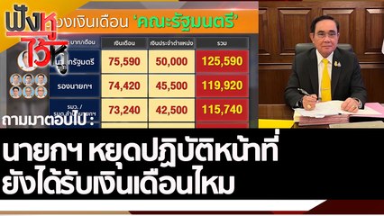 นายกฯ หยุดปฏิบัติหน้าที่ ยังได้รับเงินเดือนไหม | ฟังหูไว้หู (26 ส.ค. 65)