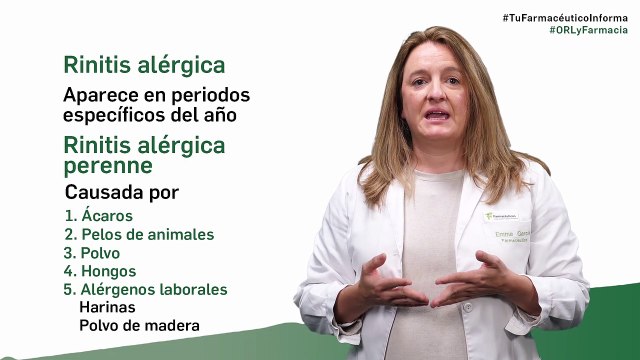 Rinitis, recomendaciones desde la farmacia. Tu farmacéutico informa
