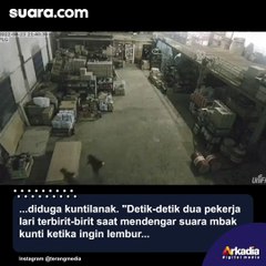Terekam CCTV 2 Pekerja Ngibrit Ketakutan Gegara Dengar Suara Mirip Kuntilanak, Netizen Malah Ngakak!