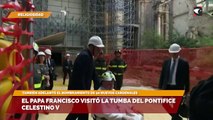 El papa Francisco visitó la tumba del pontifice Celestino V