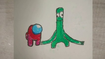 Mini Crewmate Kill/Green Roblox Rainbow friend drawing
